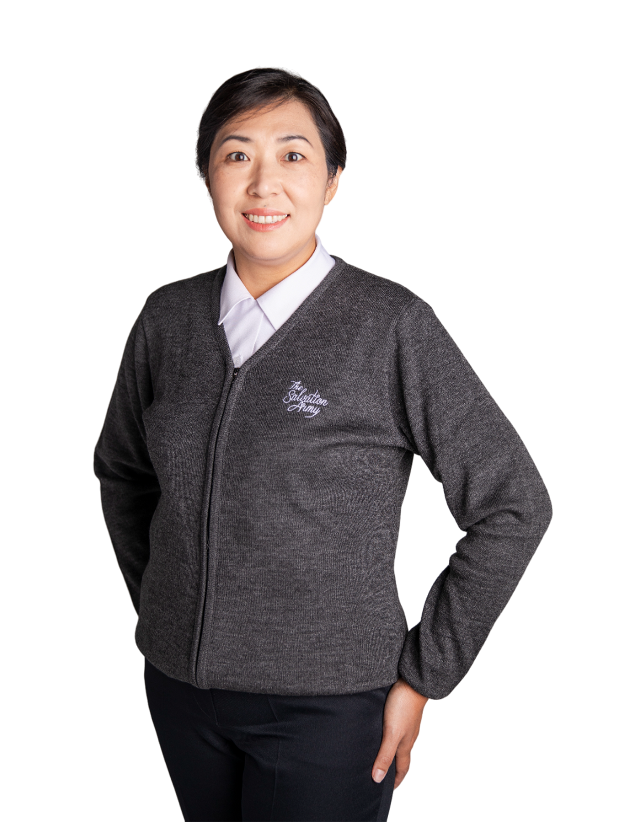 【IONSEOUL】City Embroidery V-neck Cardigan 4JH245 Solid V- Neck Cardigan - Lavender - Cardigans - Ivko Woman
