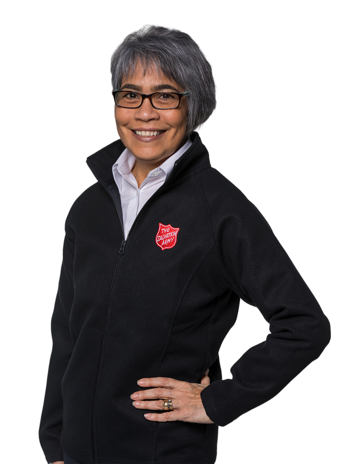 Women's Navy Fleece Jacket with Shield USE Trade