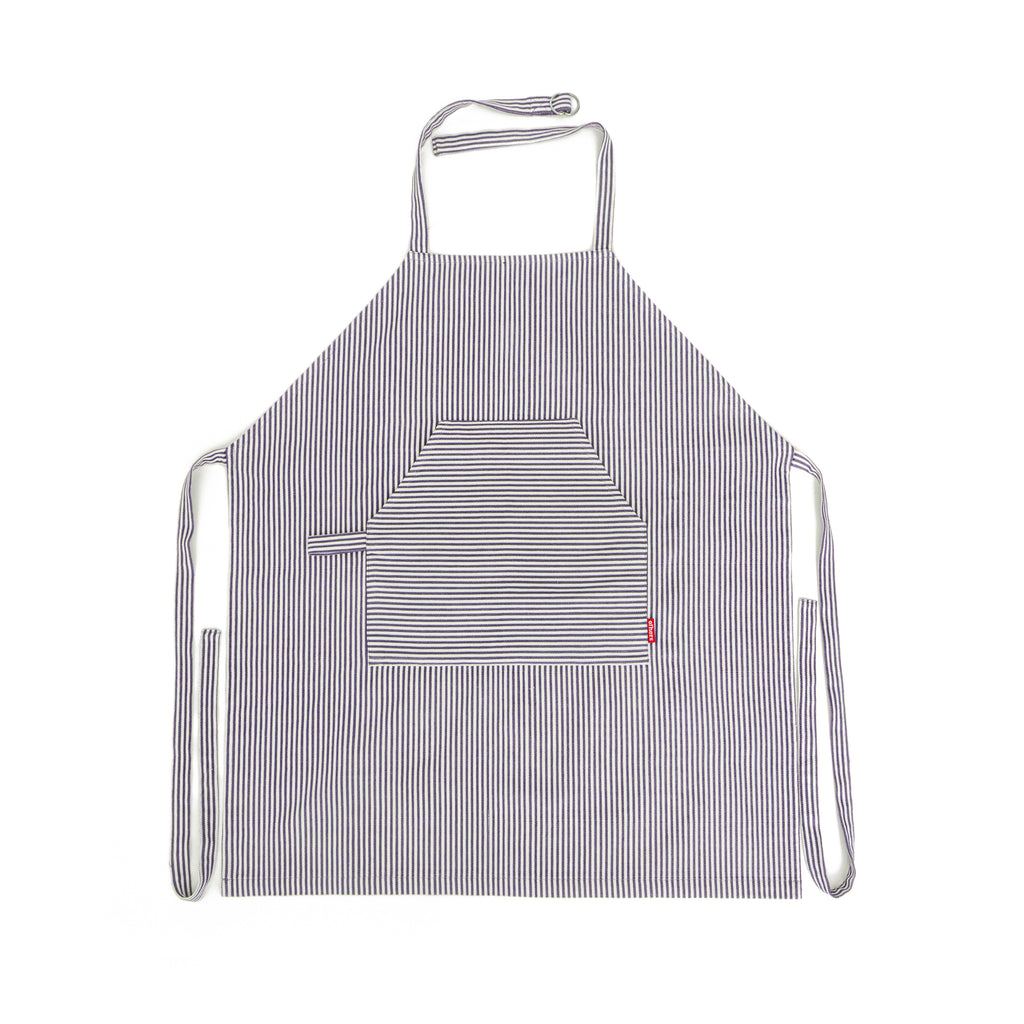 Others Striped Apron Blue White