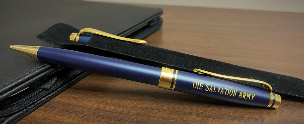 Blue Pen & Pencil Set with Salvation Army Logo