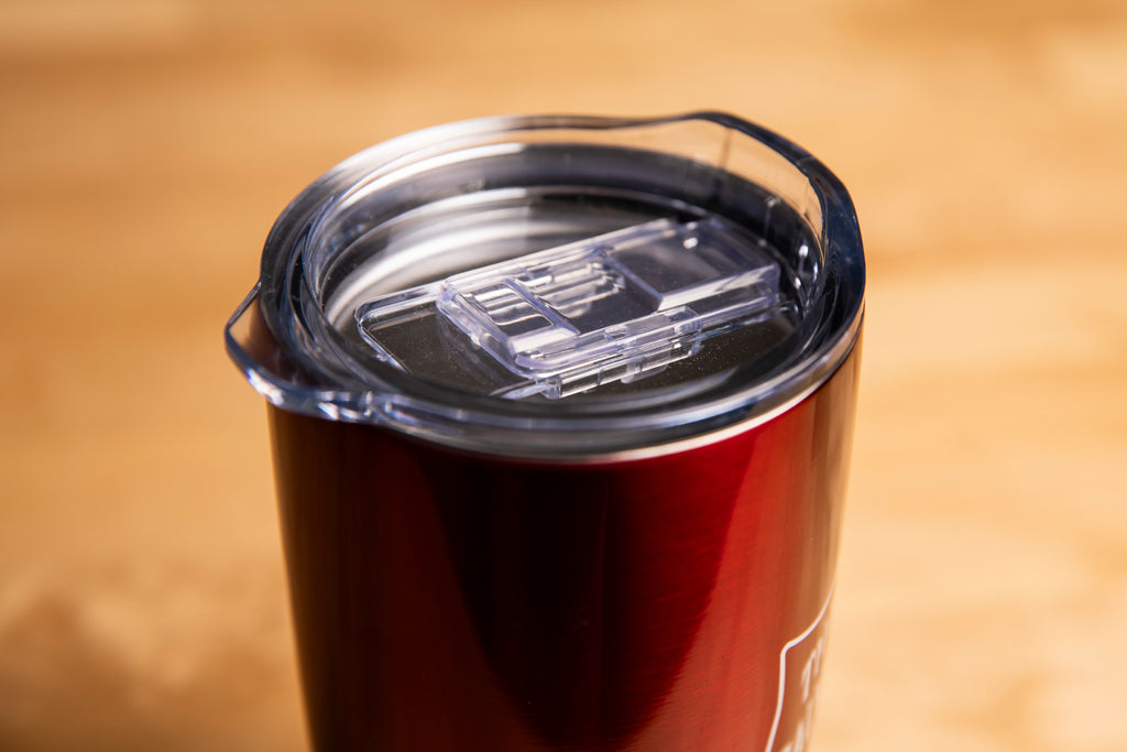 Red Vacuum Travel Tumbler with Shield