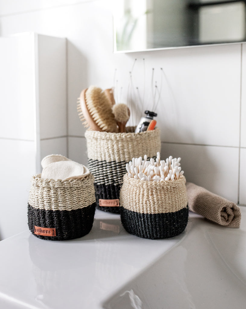 Others Medium Sisal Basket Natural/Black