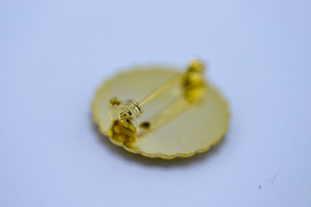 Blouse Pin - Gold Crest on Gold
