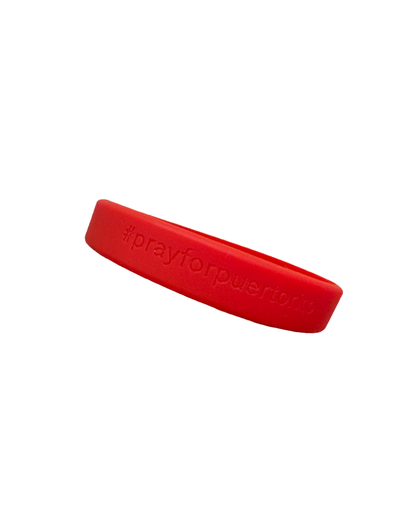 Pray For Puerto Rico Red Wristband