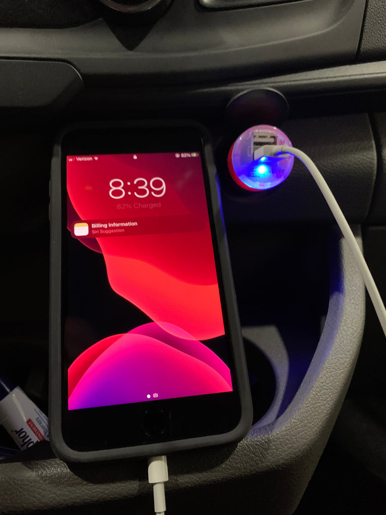 USB Car Charger With Shield