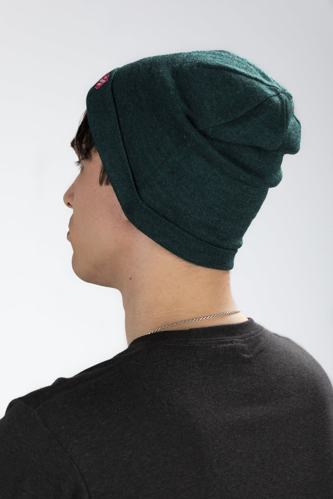 Slouch Beanie Green with Shield