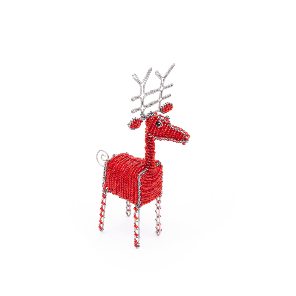 Others Beaded Reindeer Red Sm