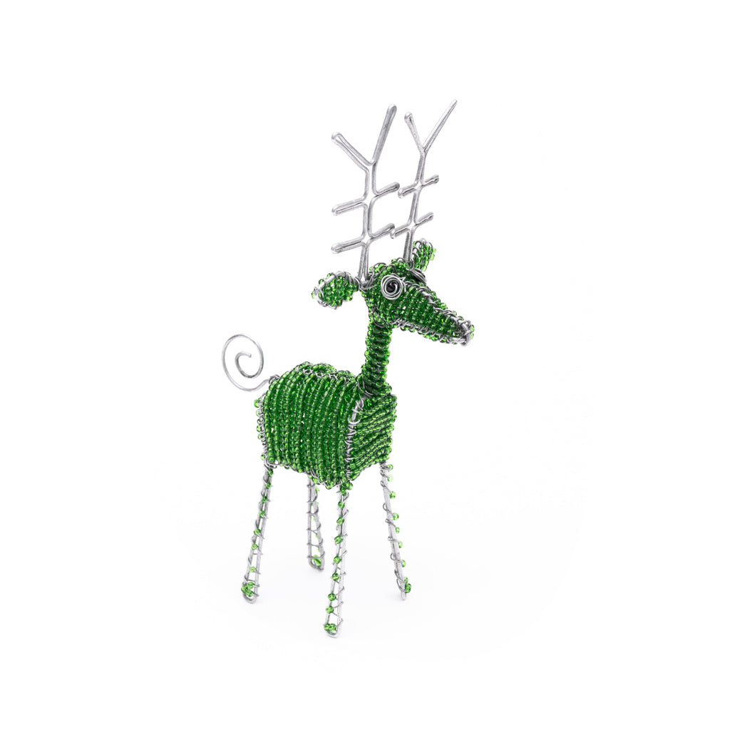 Others Beaded Reindeer Green Sm