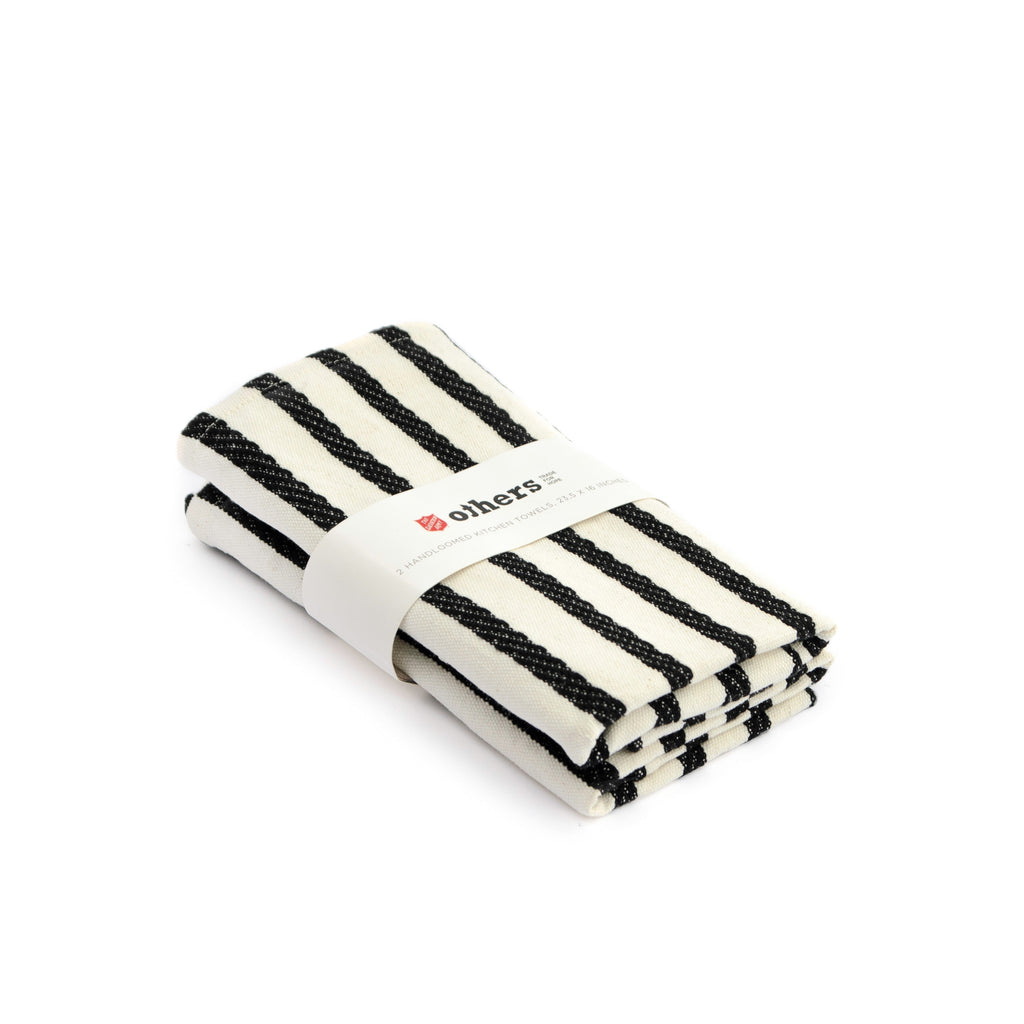 Others Striped Tea Towels Black White