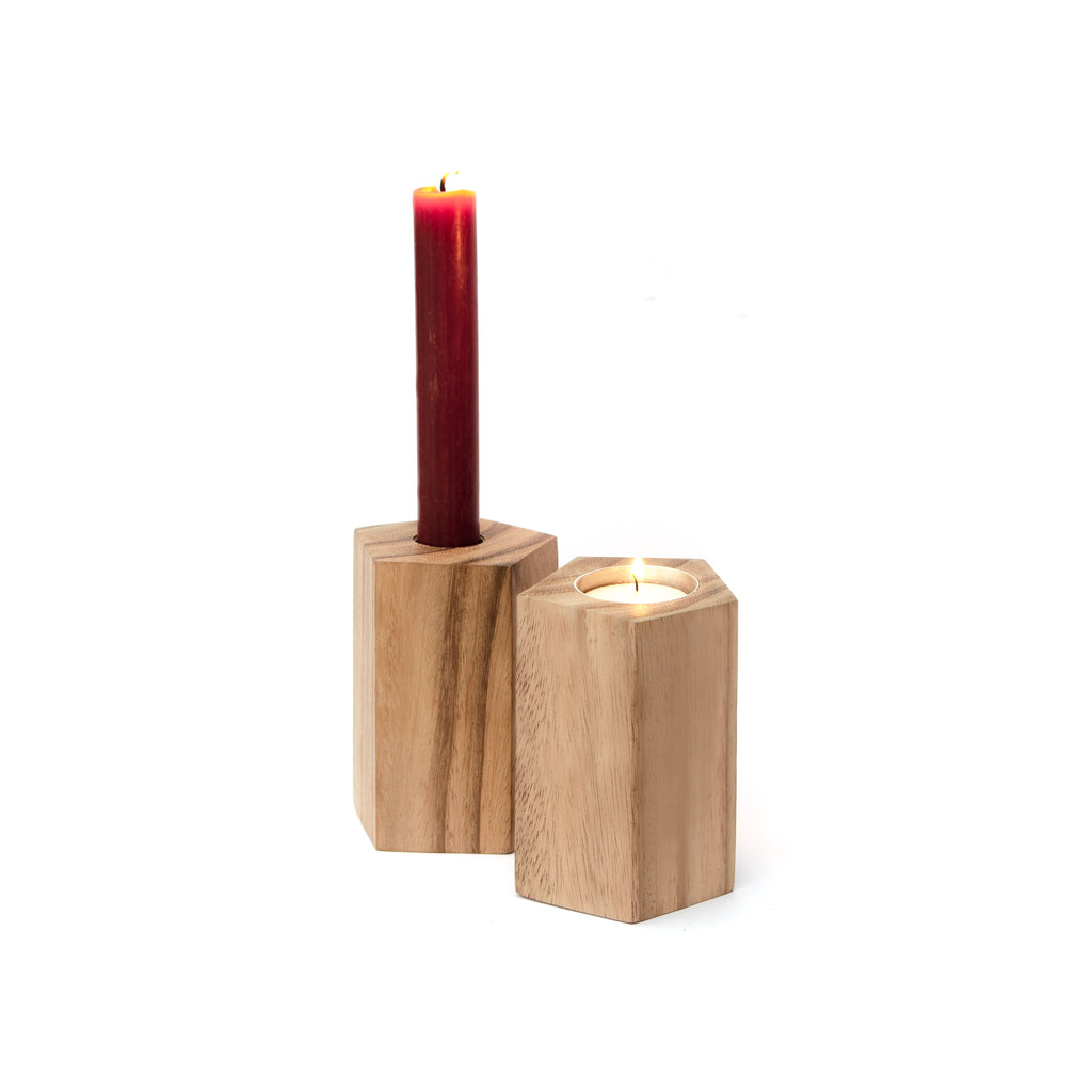 Others Wooden Candle Holder Tall