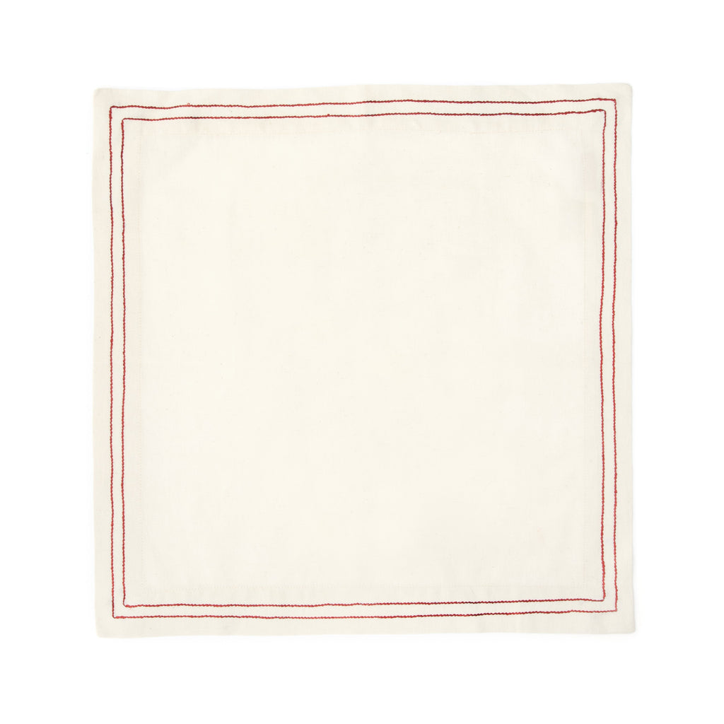 Others Napkins White Red