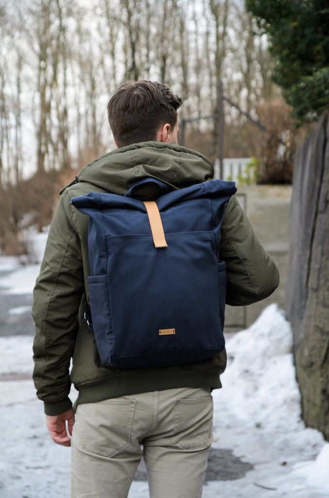 Others Backpack With Leather Navy