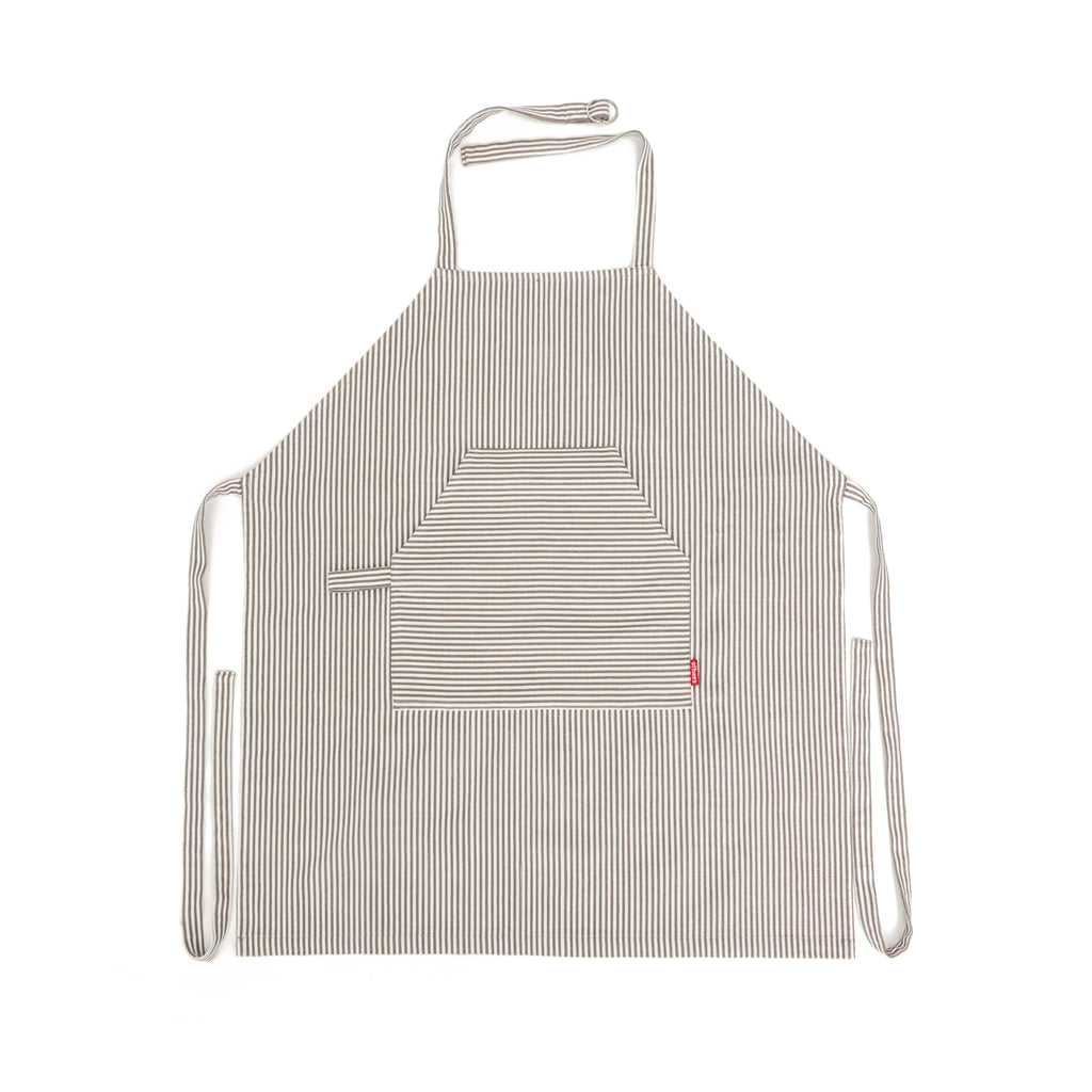 Others Striped Apron Beige White