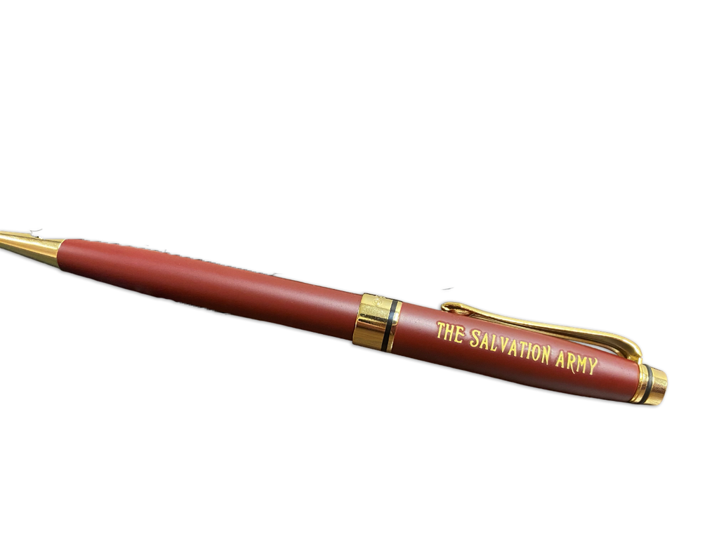Burgundy Pen & Pencil Set with Salvation Army Logo